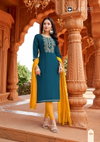 Ruhani By Kadlee Rayon Weaving Kurti With Bottom Dupatta Wholesale Market In Surat